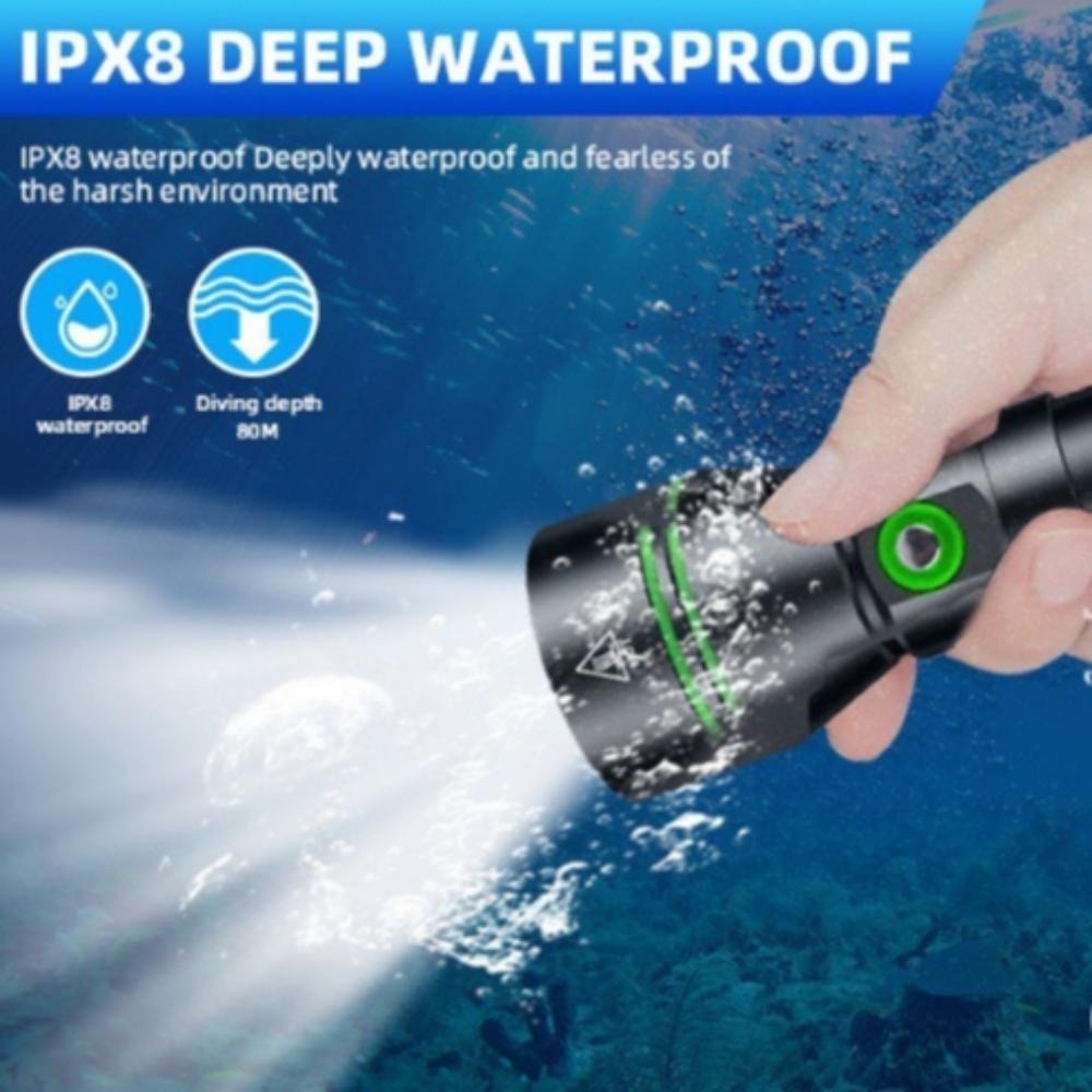 Super Bright XHP70 LED Scuba D - Underwater Flashlight review and price