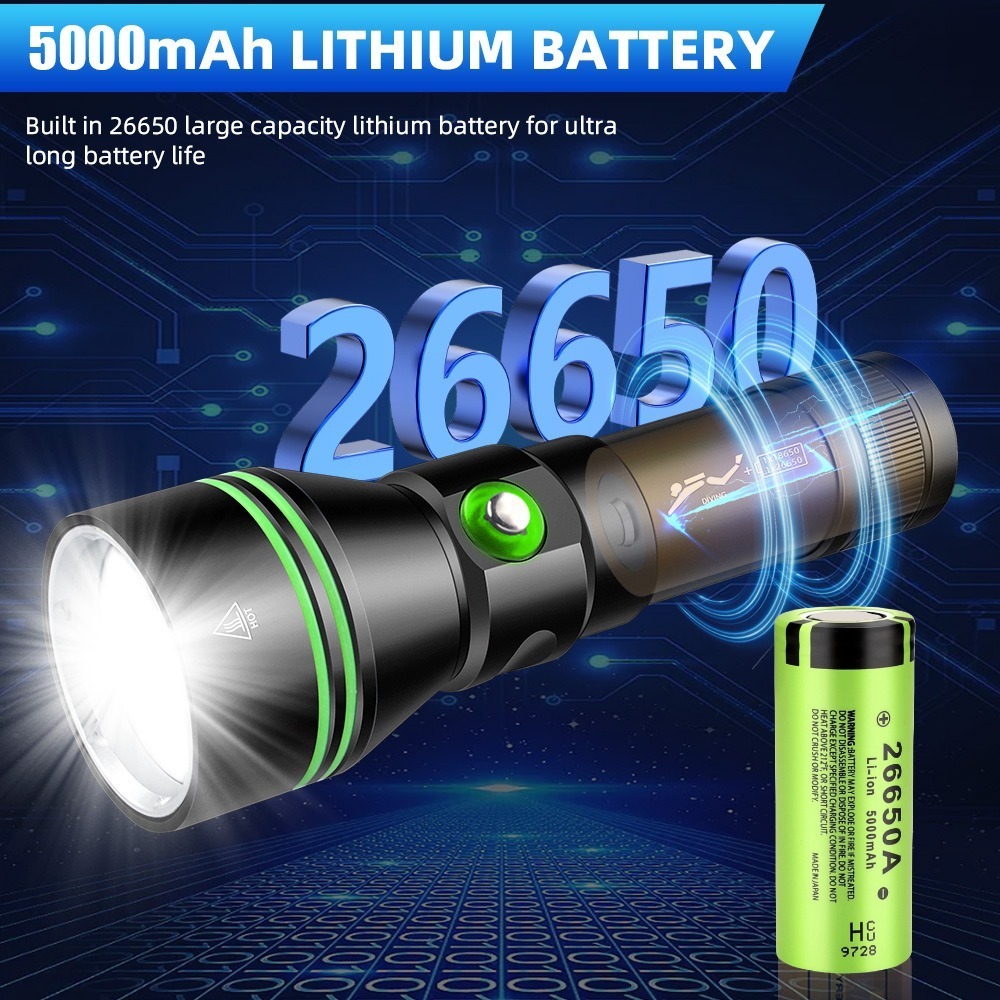 Super Bright XHP70 LED Scuba D - Underwater Flashlight review and price