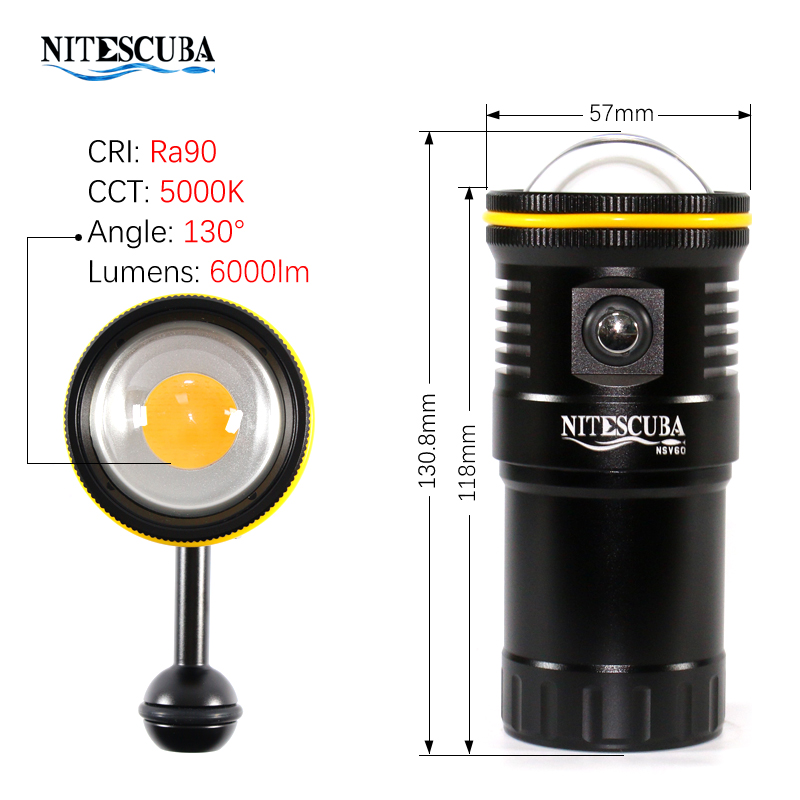 Nitescuba NSV60 LED Diving Vid - Underwater Flashlight review and price