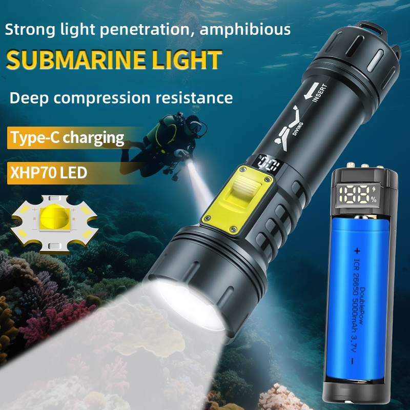 New XHP70 Diving Flashlight IP - Underwater Flashlight review and price