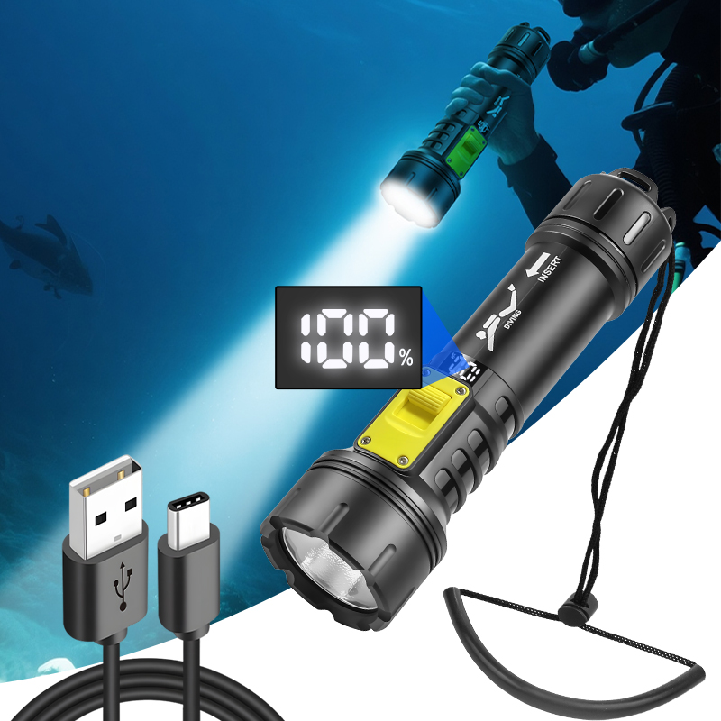 New XHP70 Diving Flashlight IP - Underwater Flashlight review and price